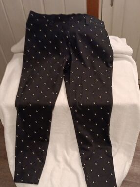 Time and Tru Black Jeggings with White Polka Dots M8-10